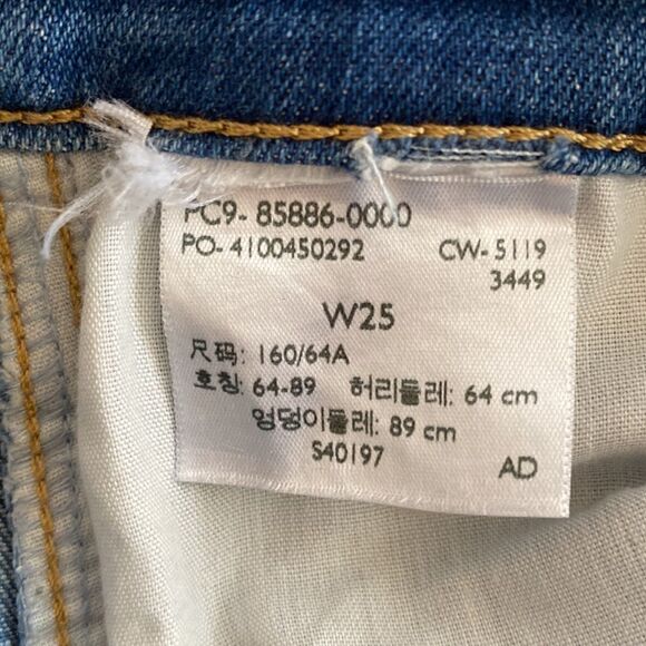 Levi’s High Rise Skinny Slit Crop Jeans Button Fly Jeans Size 25 - Picture 12 of 12